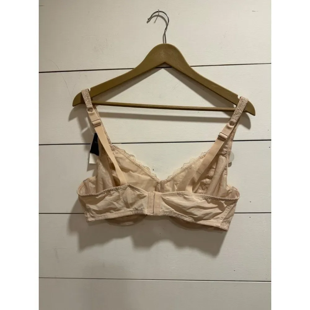 NWT Bali Beige 42D Underwire 3192 Sheer Lace Desire Unlined Bra